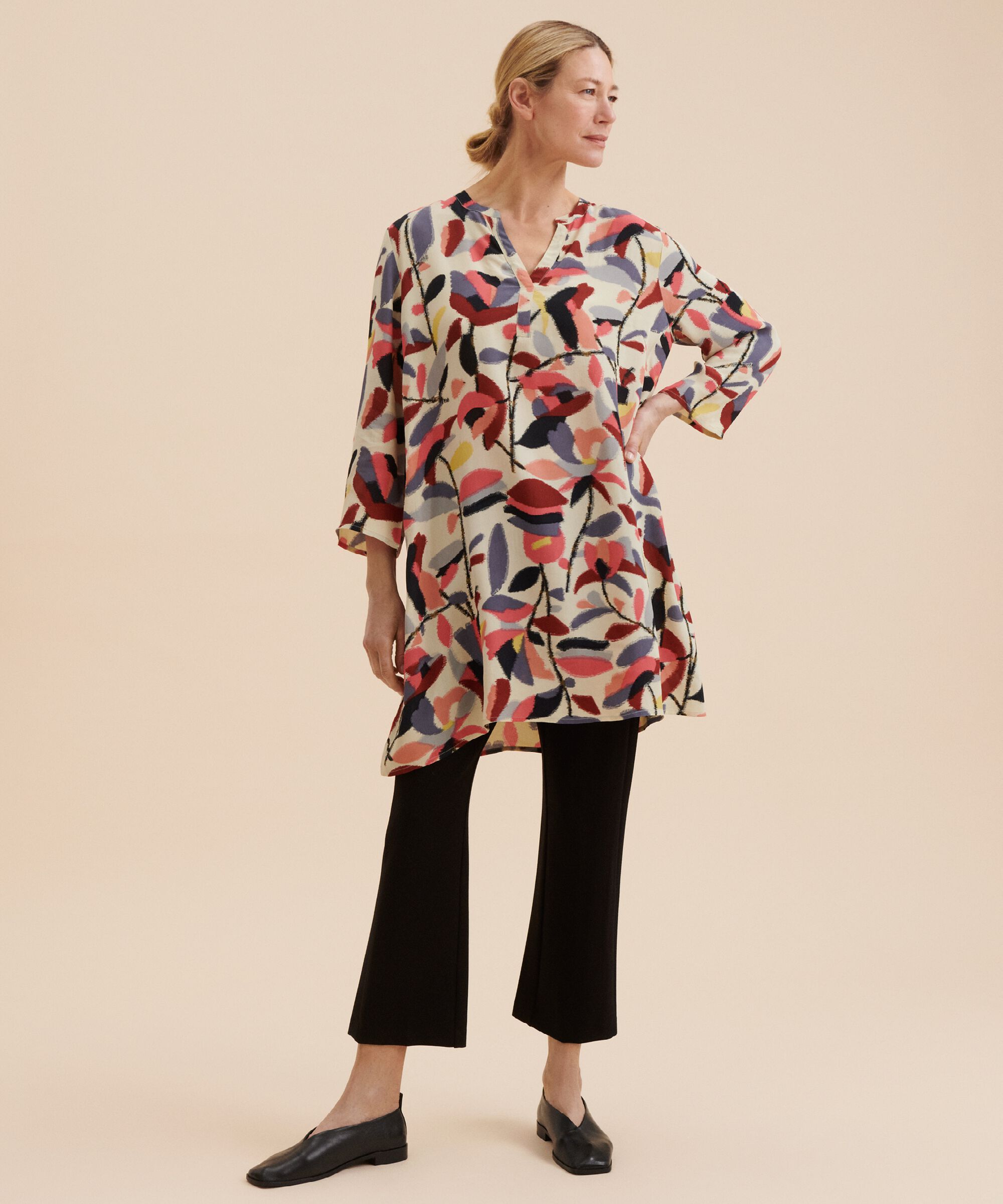 tunique imprimée manches 3/4, Calypso Coral
