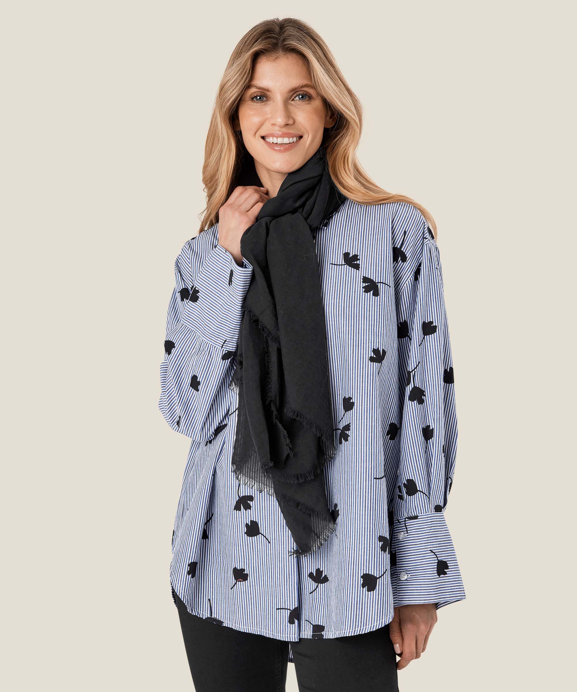 Écharpe En Coton Doux, Black