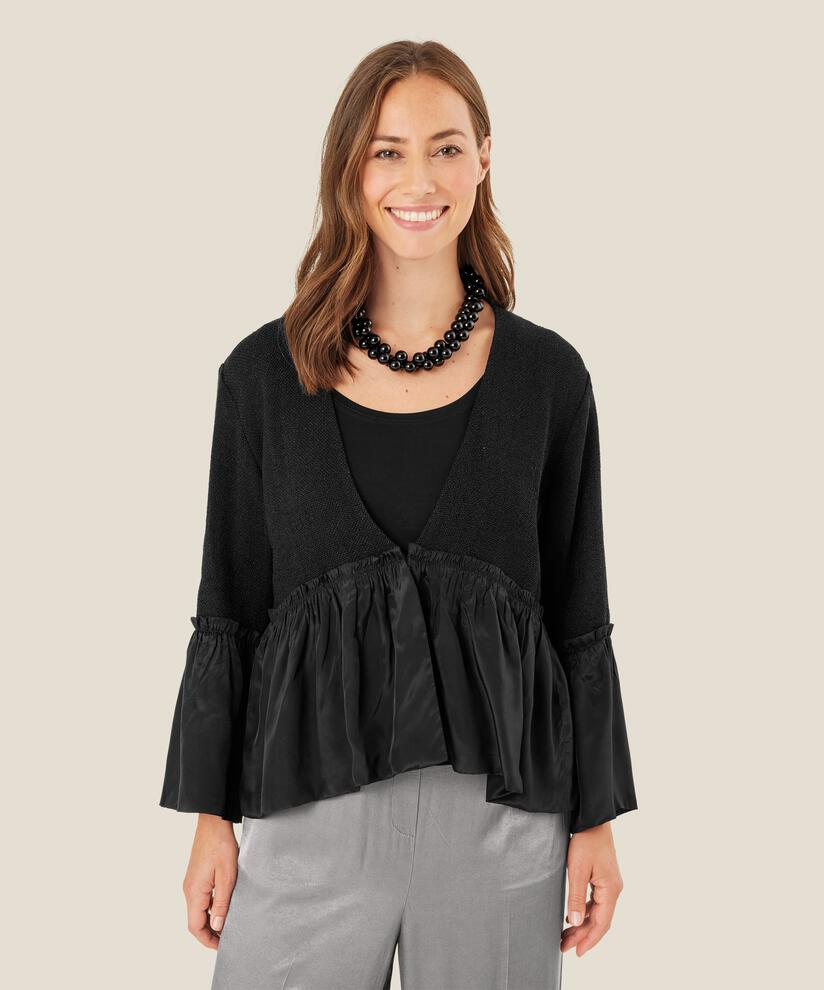 veste boucle avec fermeture simple, Black