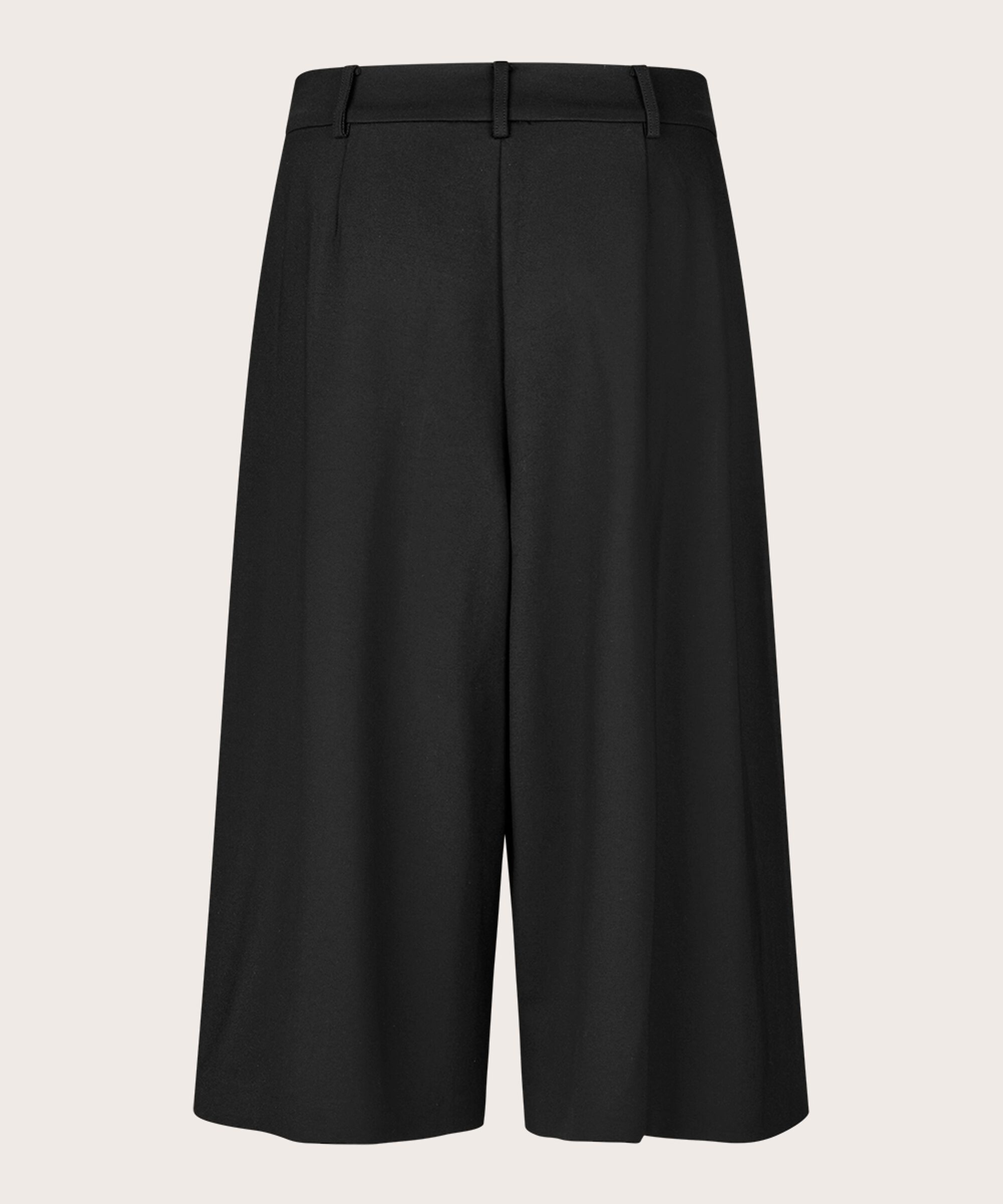 Pantalon En Jersey Avec Plis Sur Le Devant Et Zip Caché Sur Le Côté, Black
