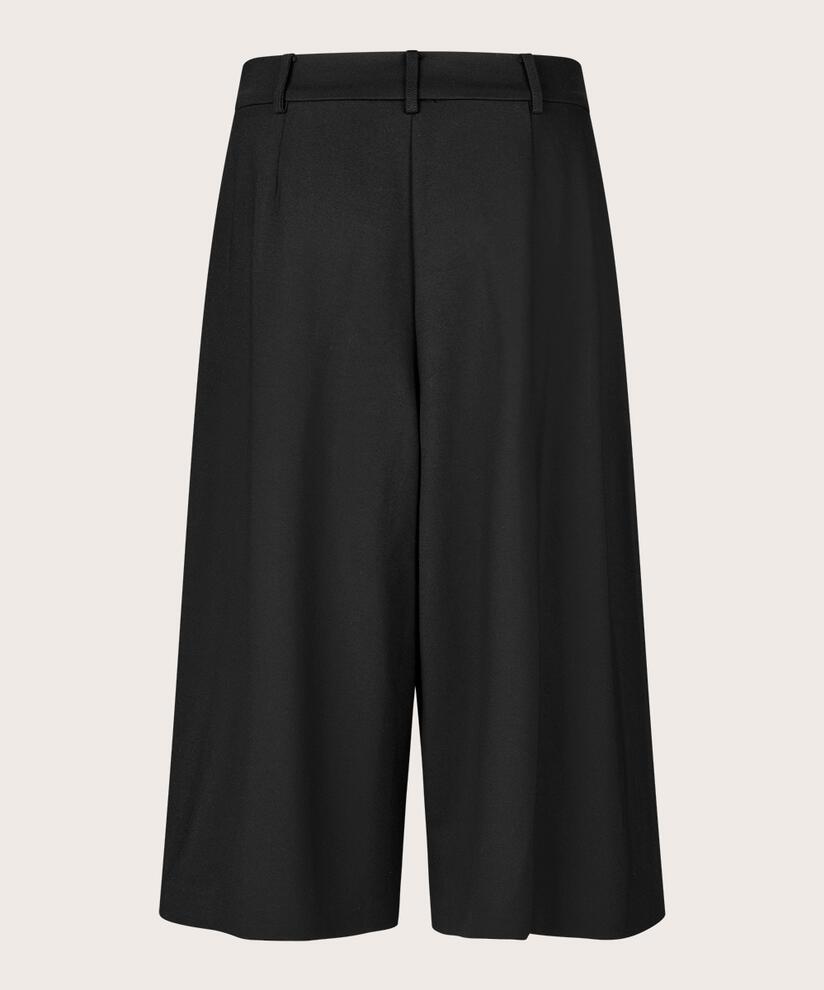 Pantalon En Jersey Avec Plis Sur Le Devant Et Zip Caché Sur Le Côté, Black