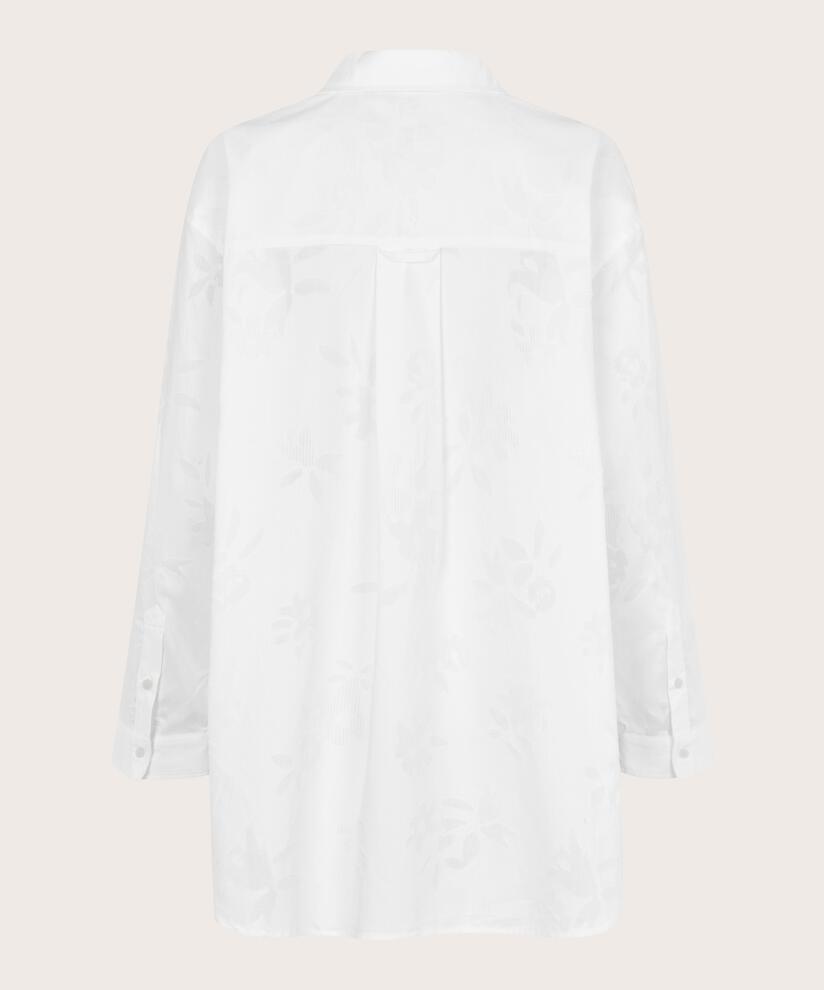 chemise en coton à imprimé floral tissé, White