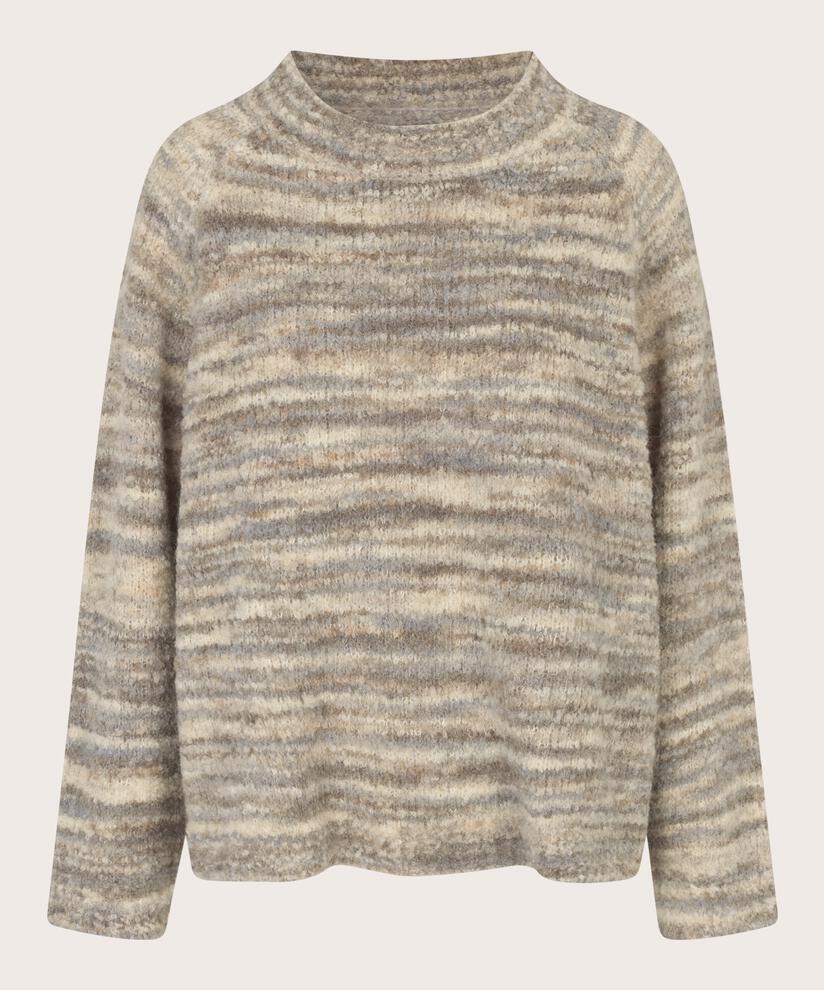 pull en maille mélangée à col rond, L. Grey mel.