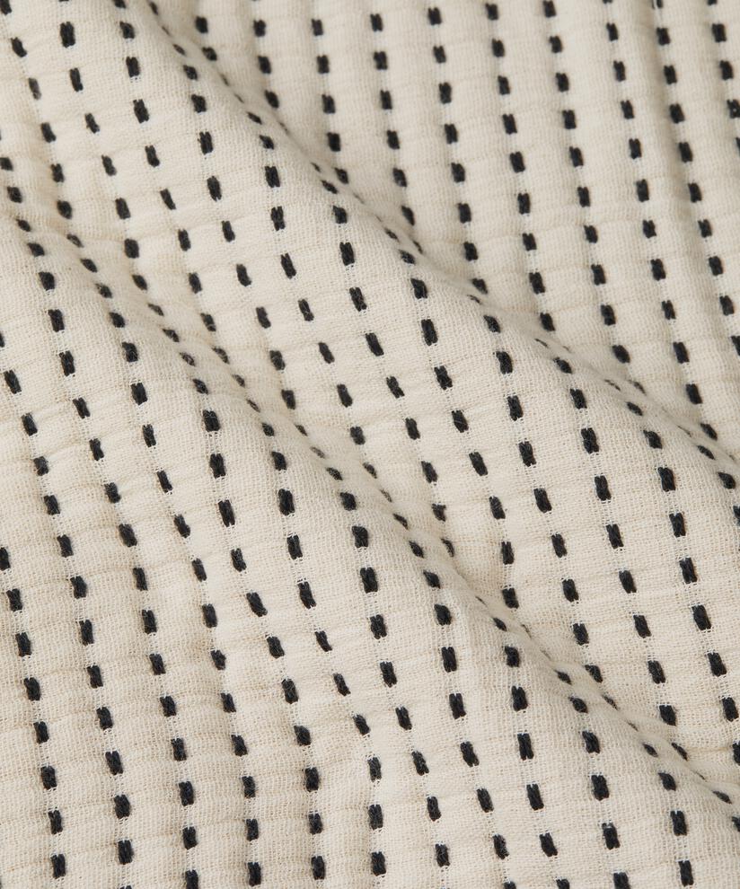 veste en coton avec surpiqûres contrastées, Black