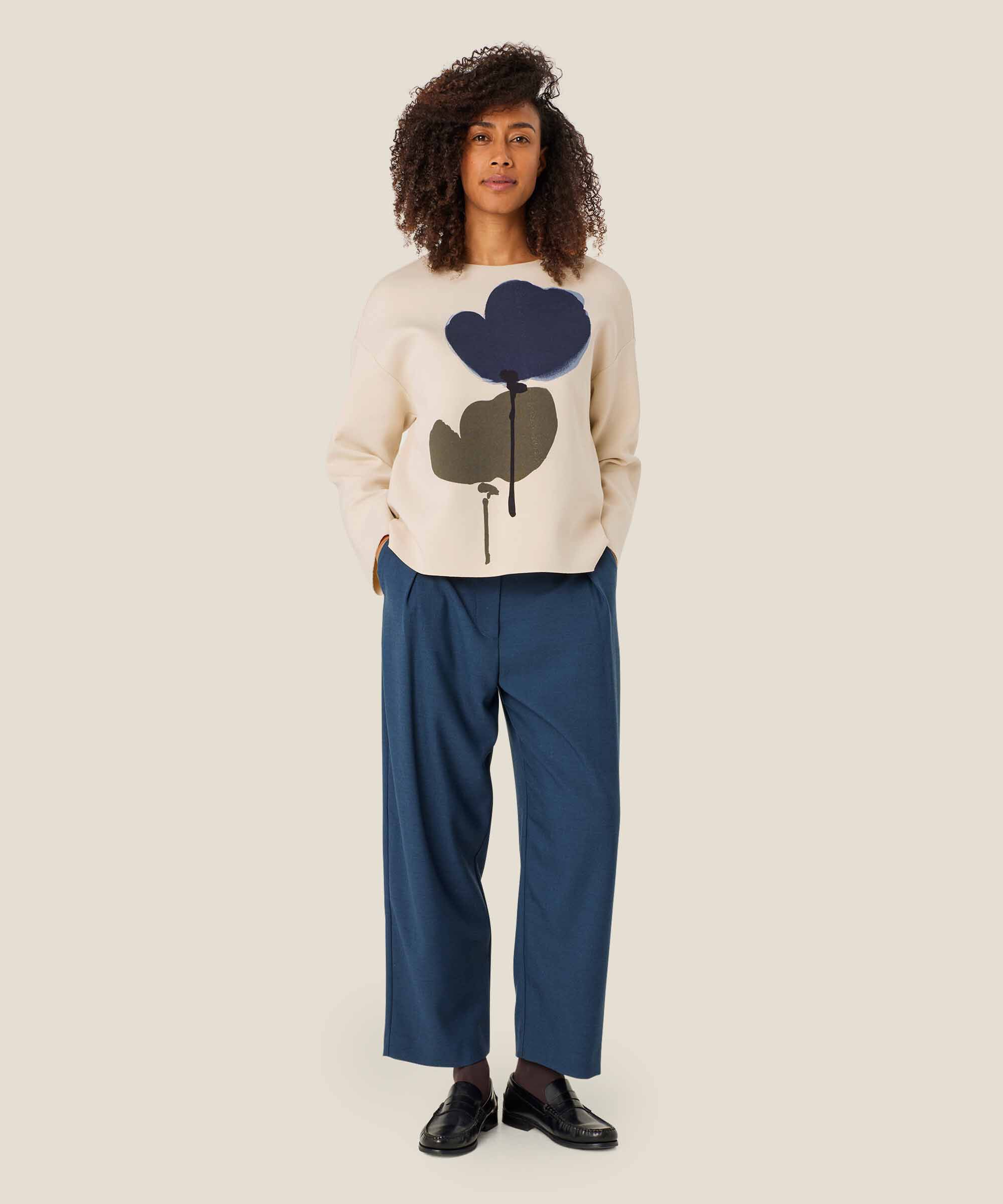 pantalon avec taille fixe et détails de boutons, Moonlit Ocean