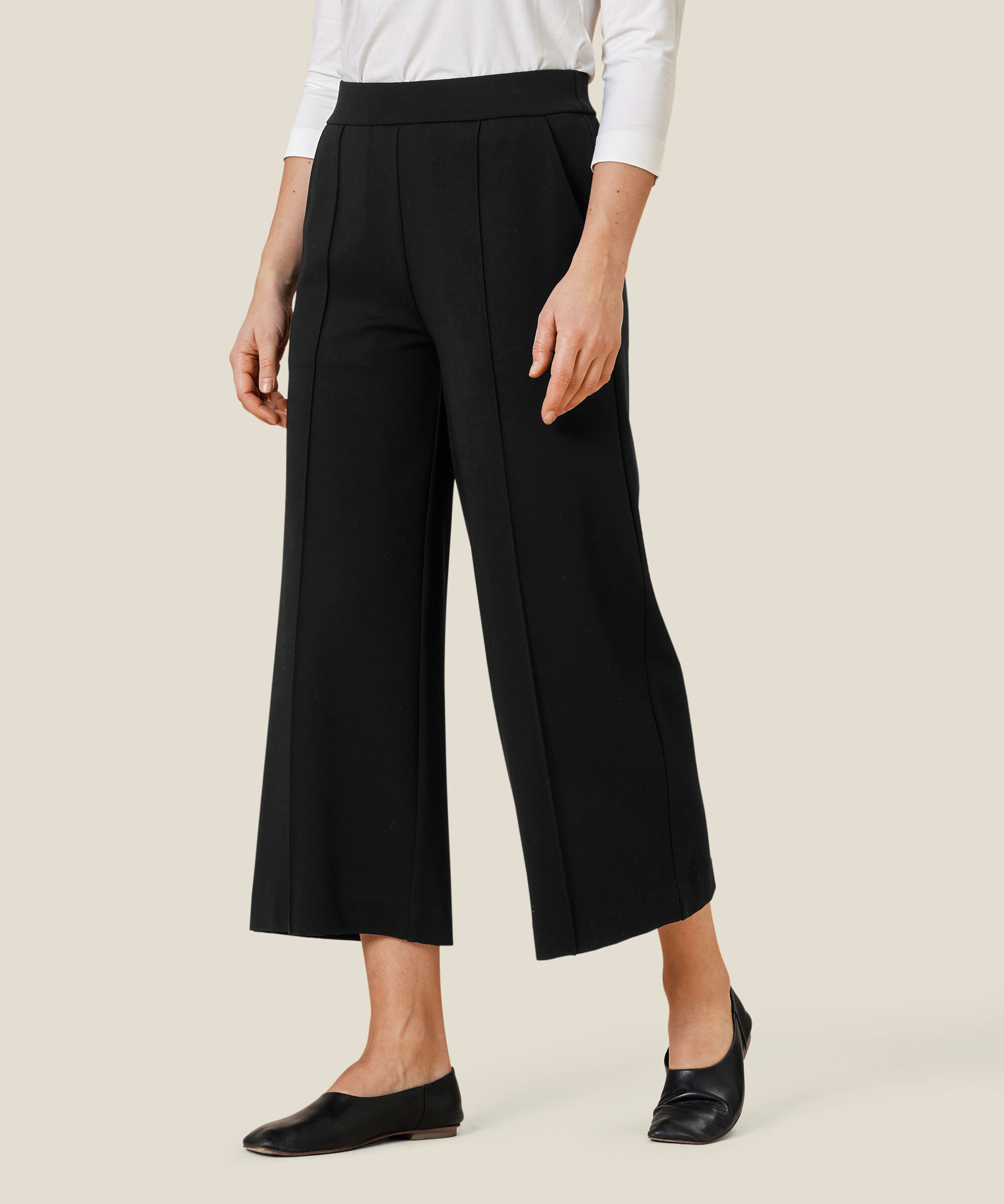 Pantalon En Jersey Épais Avec Poches, Black