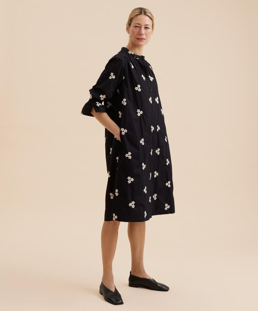 robe chemise en coton doux, Black
