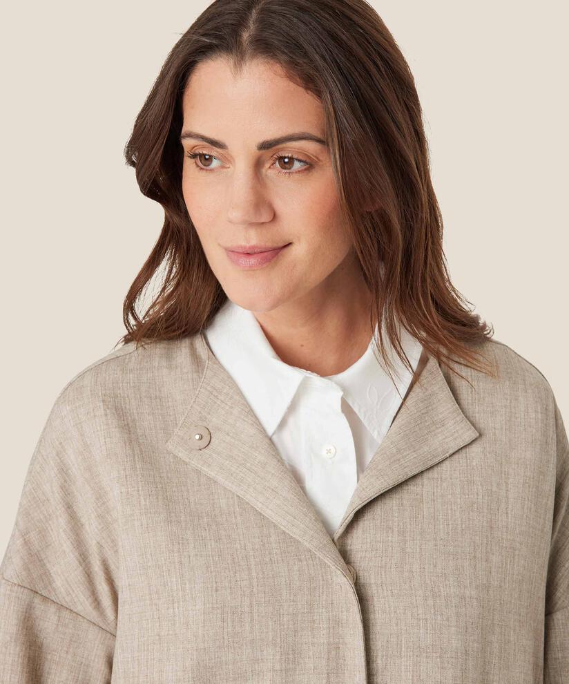 veste avec poches et boutons cachés, Beige melange