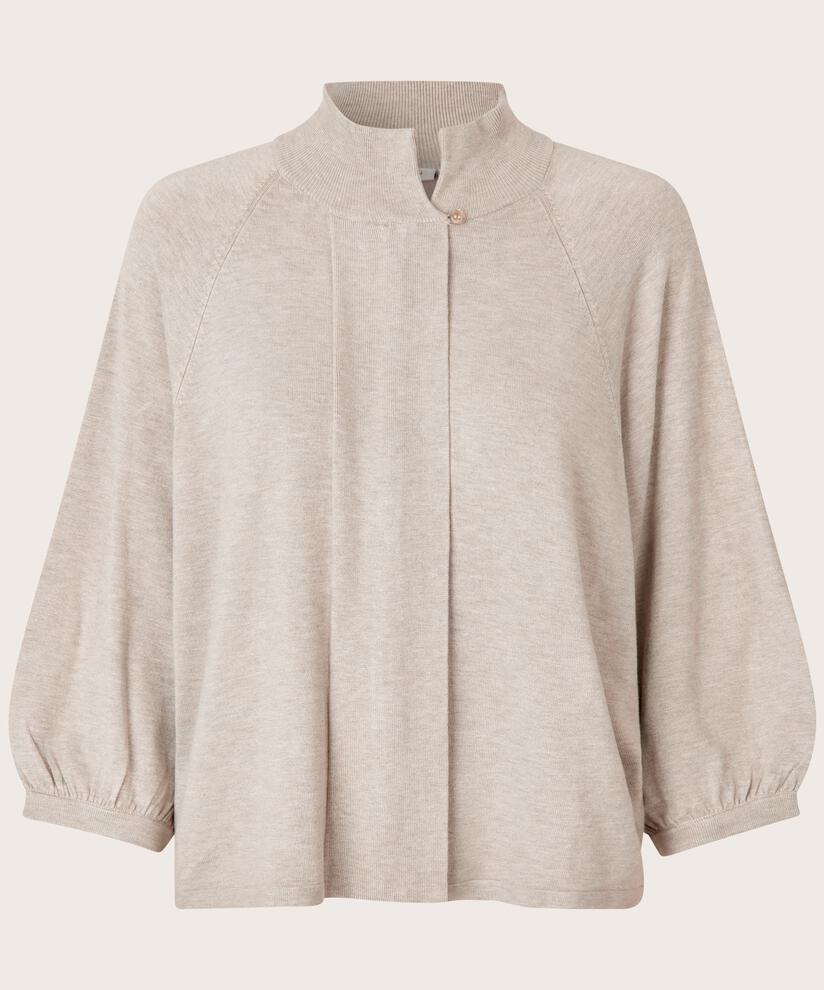 cardigan à manches larges et petit col, Plaza Taupe