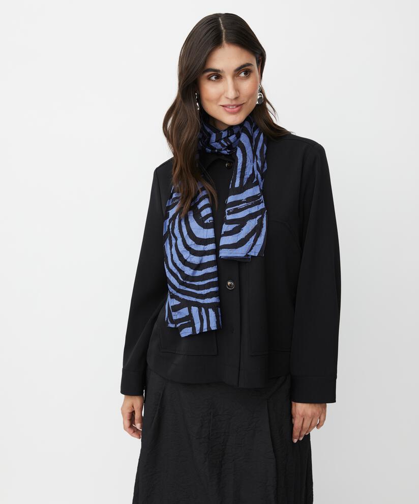 Écharpe En Viscose Imprimée, Bijou Blue