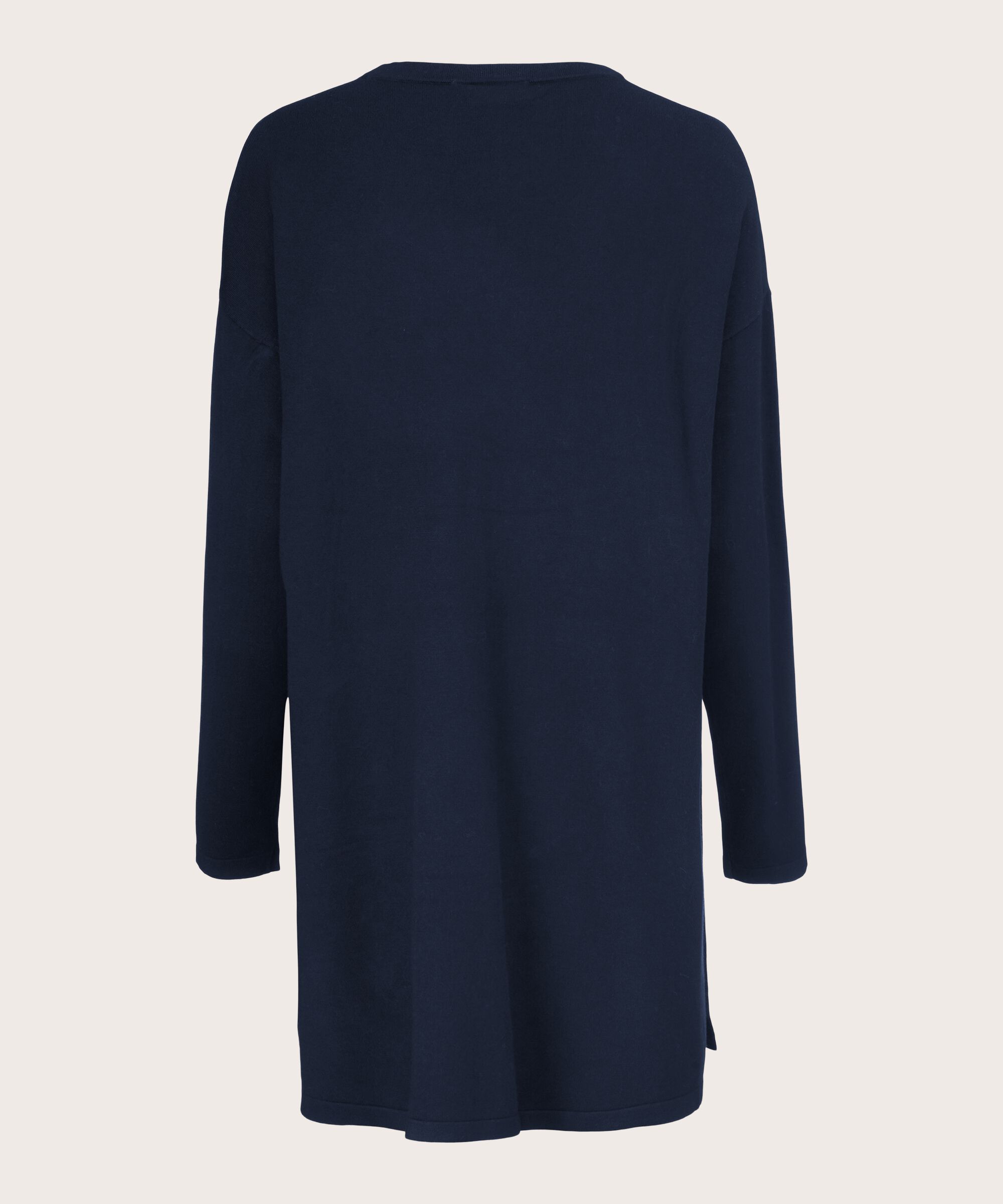 Cardigan En Fine Maille Coupe Droite, Navy