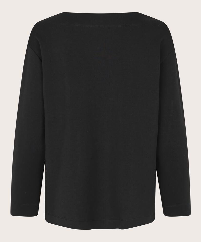 sweat-shirt doux avec fentes sur le devant, Black