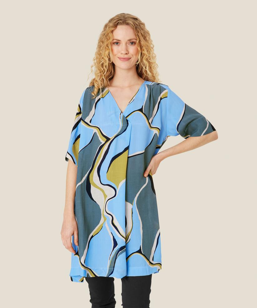 tunique en viscose avec col en V et plis sur le devant, Oasis