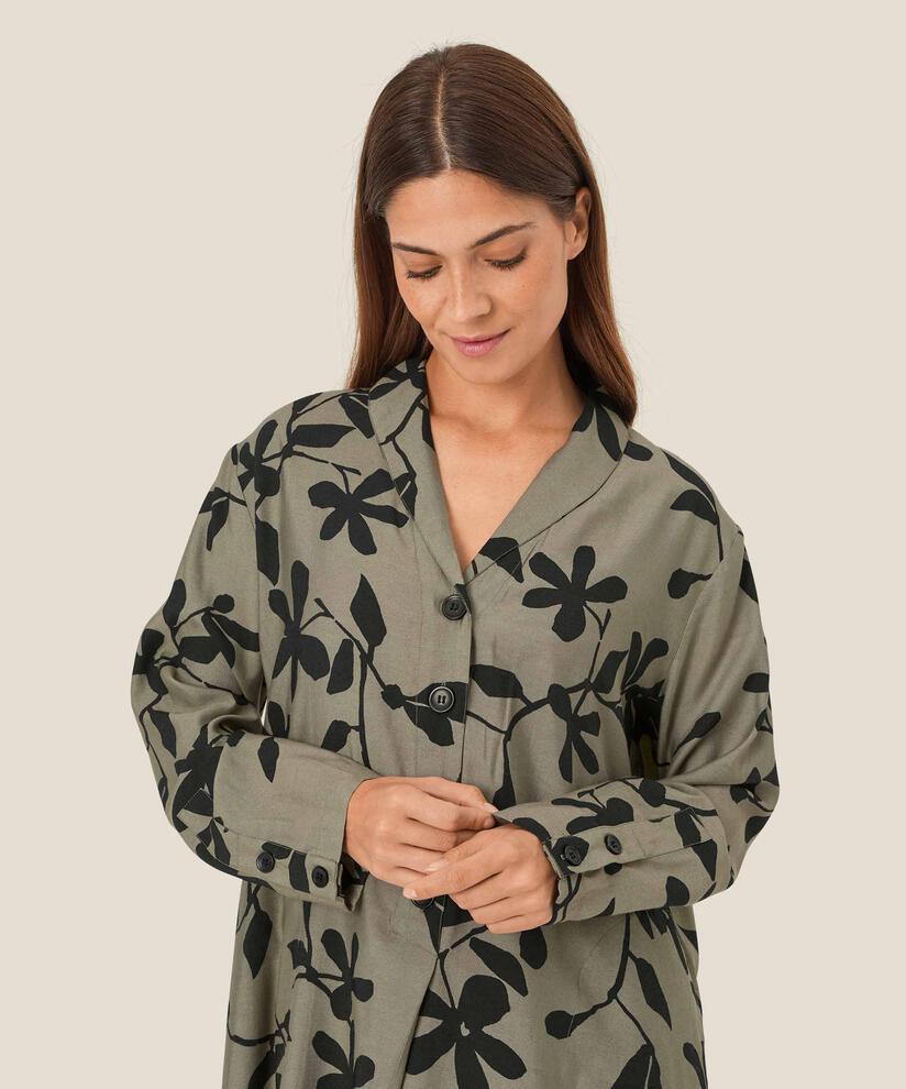 robe en viscose à imprimé fleuri, Vetiver
