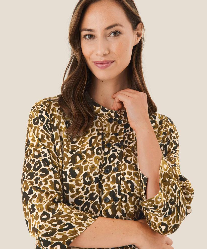 ROBE EN VISCOSE MANCHES TROIS-QUARTS, Plantation