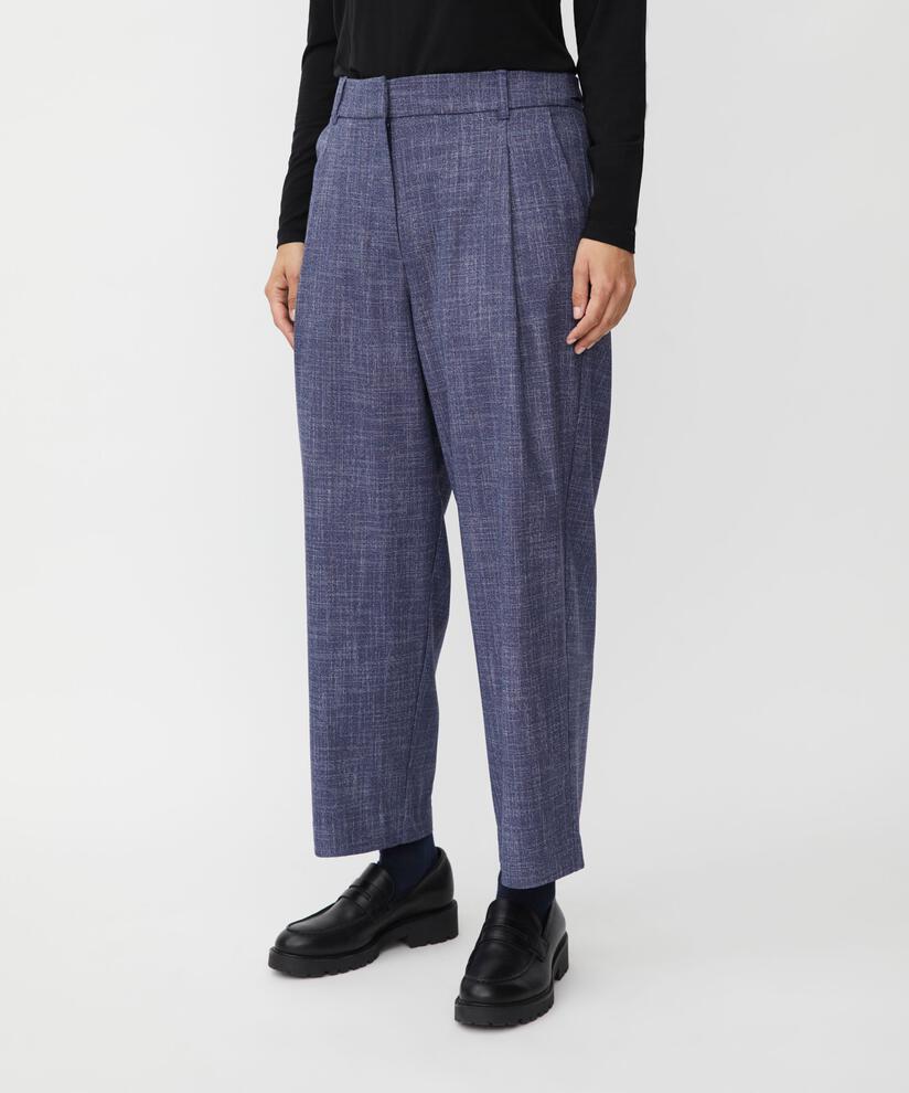pantalon avec poches fendues et plis sur le devant, Navy Blazer