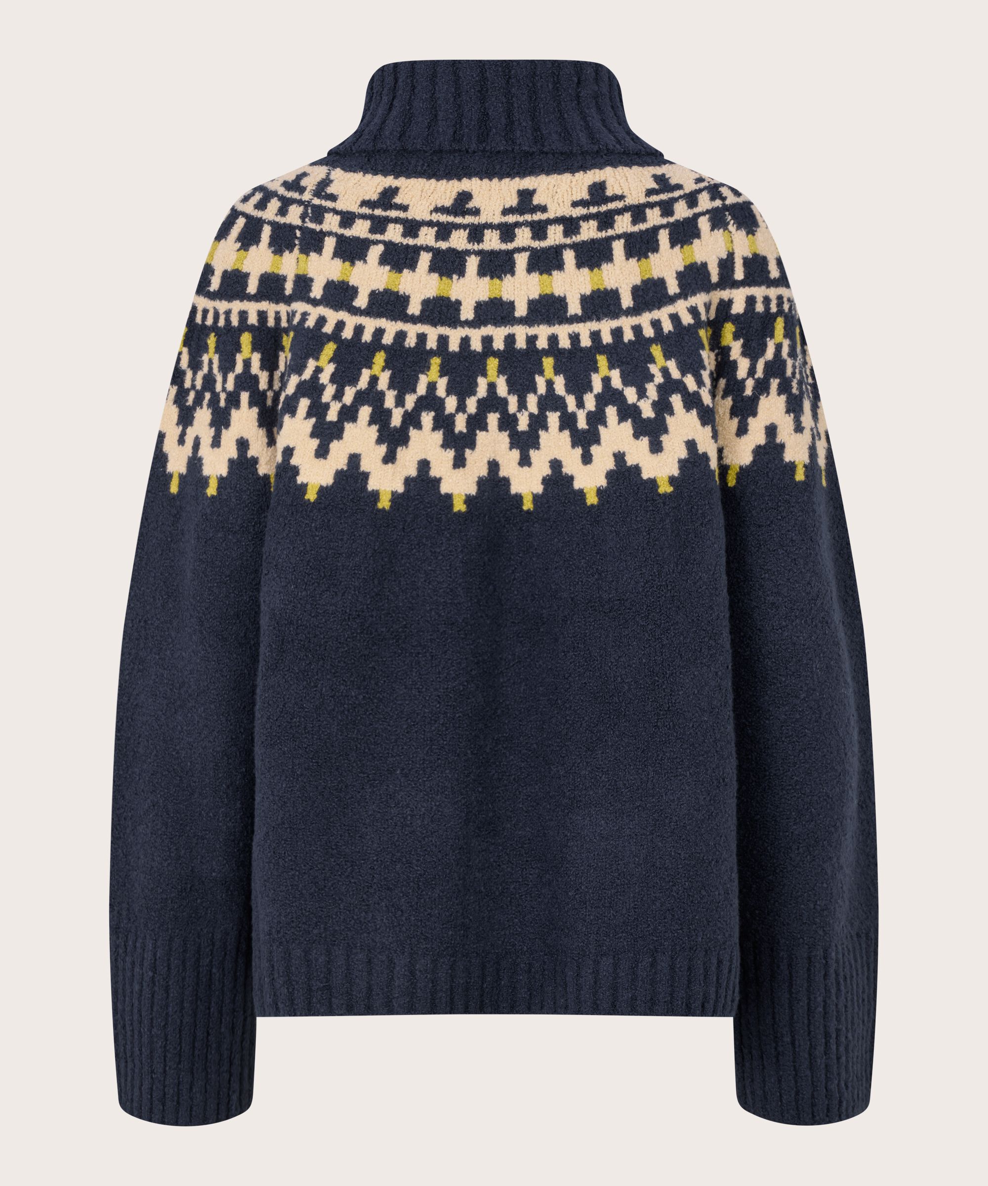 pull à col roulé avec bords côtelés, Navy Blazer