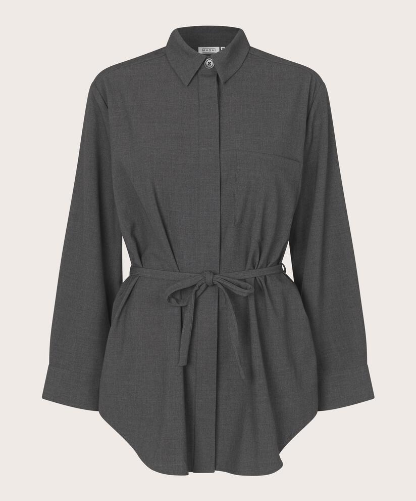 veste chemise avec liens, D. Grey mel.