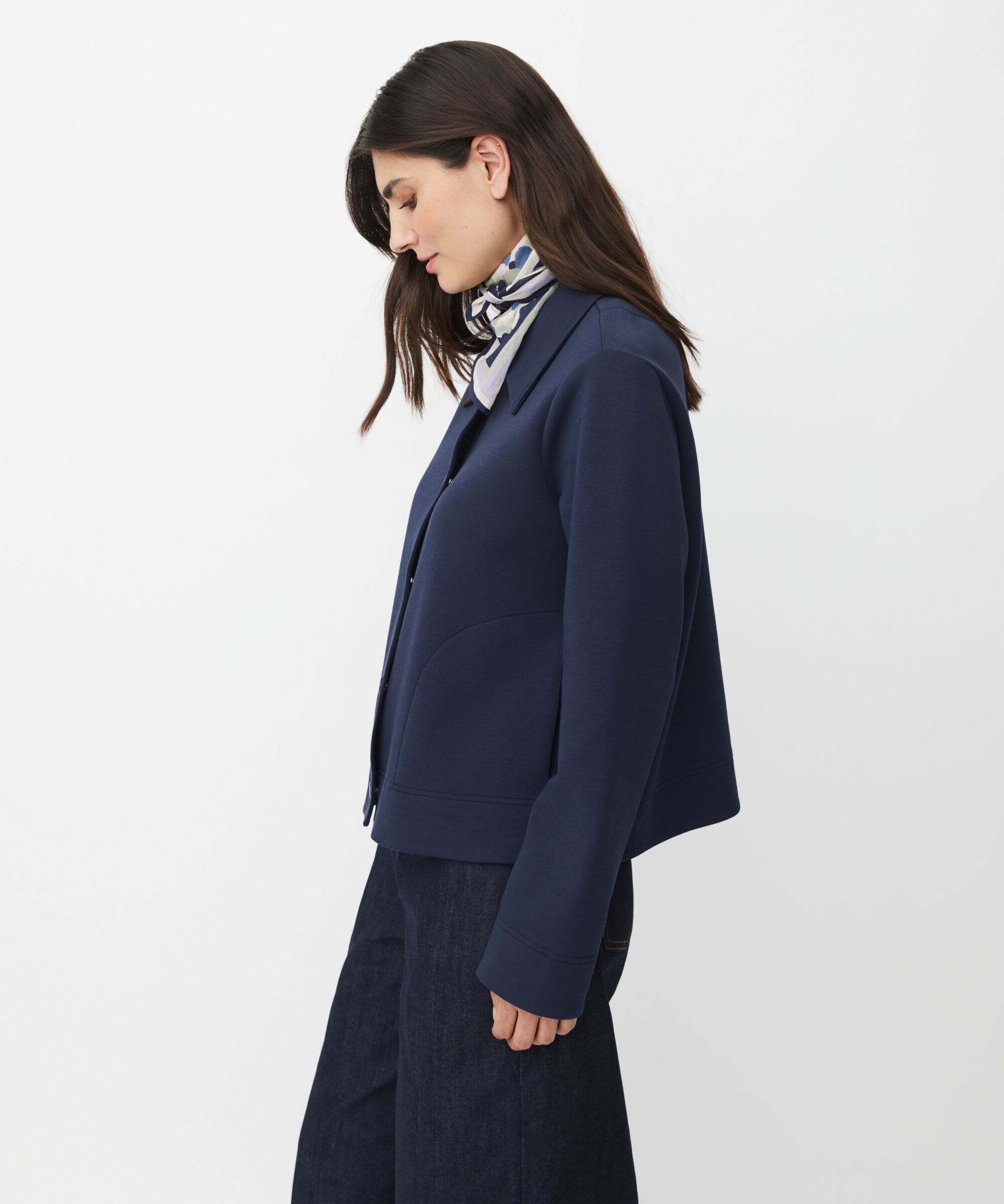 veste courte en jersey épais, Navy Blazer