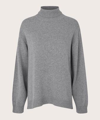 pull à col roulé avec fente latérale, M. Grey mel.