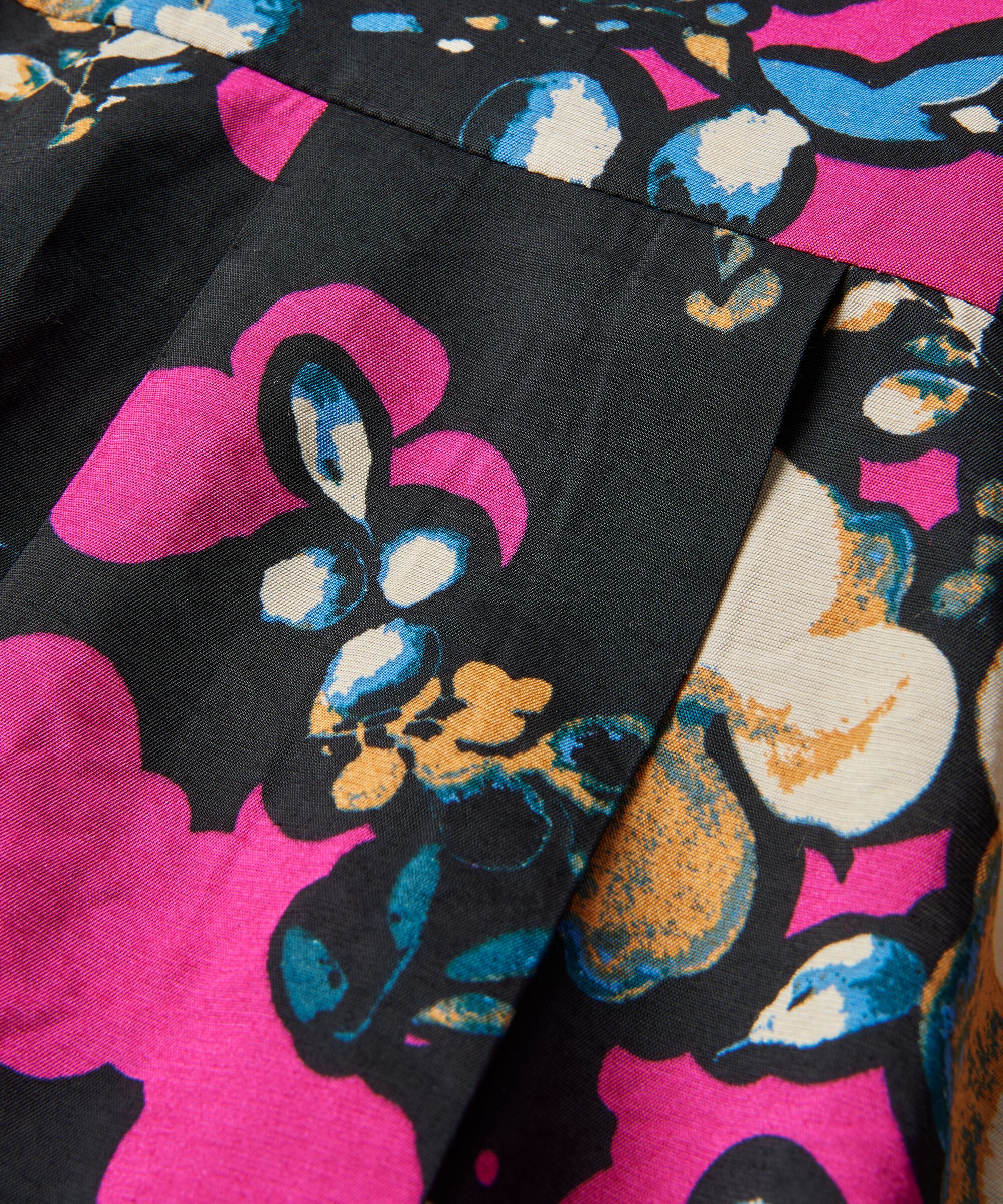 chemise en viscose imprimée avec plis au dos, Fuchsia Red