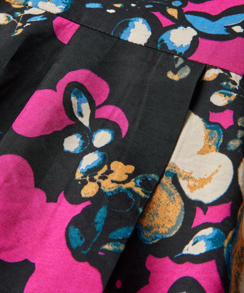 chemise en viscose imprimée avec plis au dos, Fuchsia Red