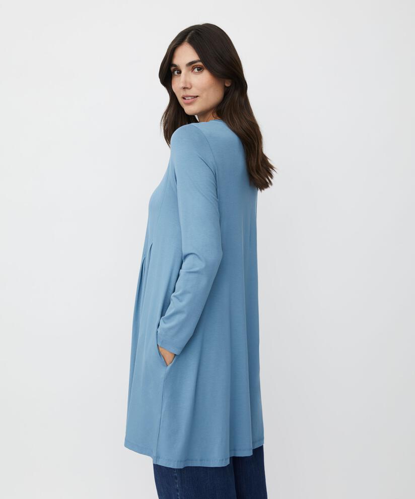 tunique en jersey avec plis et poches fendues, Proven Blue