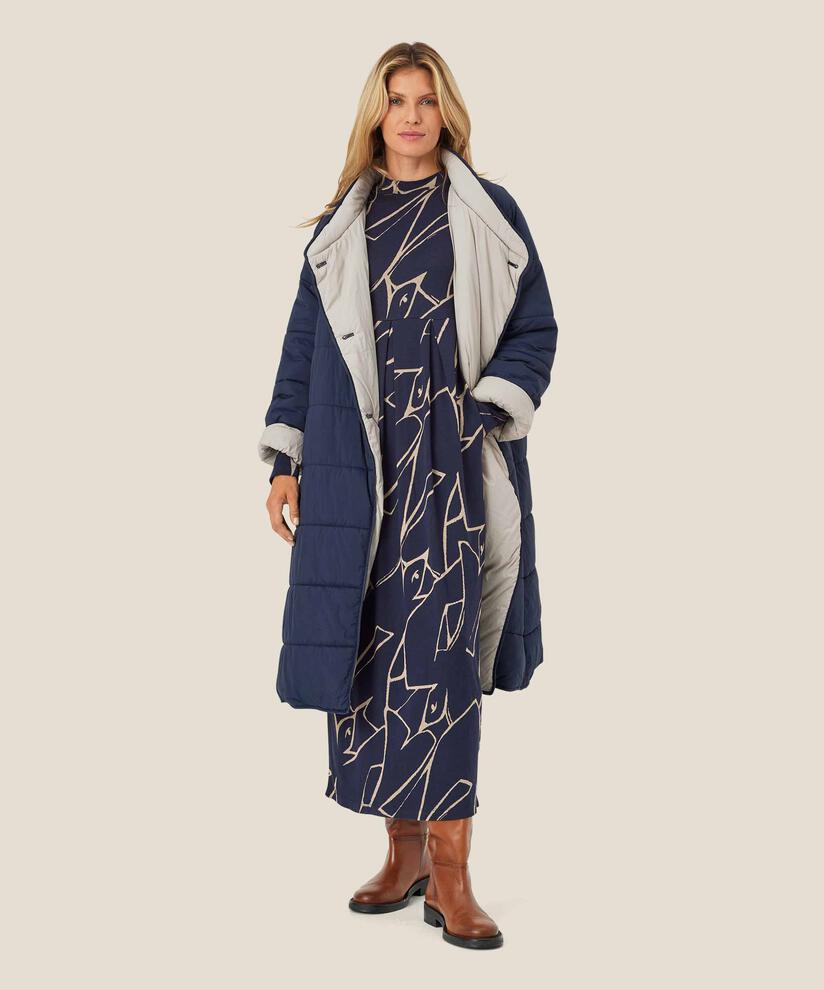 manteau avec fermeture boutonnée asymétrique, NavyB/Ptaupe