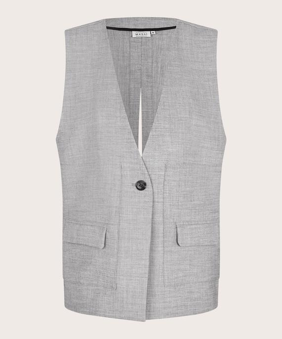 gilet avec dos ouvert et liens, L. Grey mel.