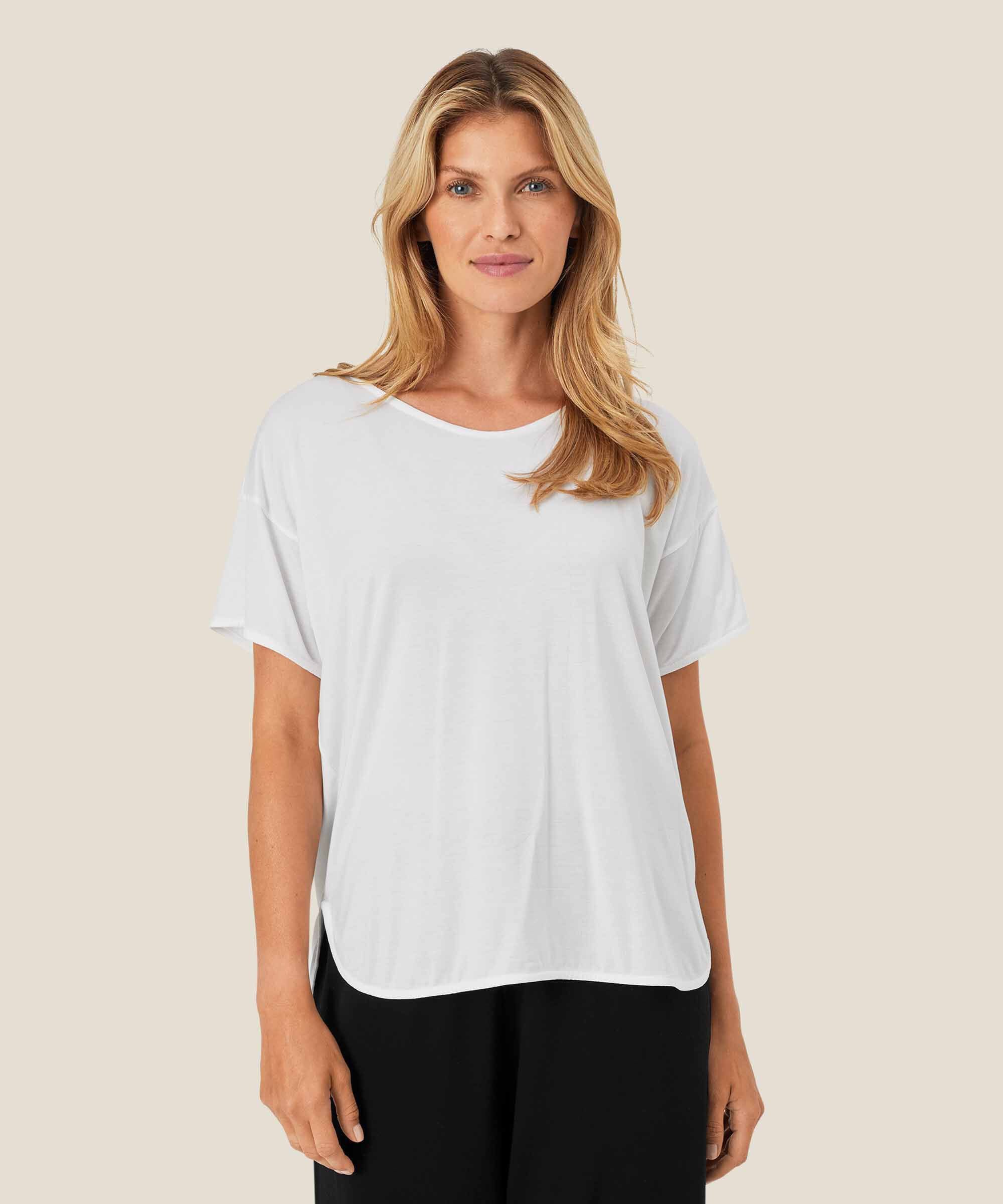 t-shirt fin en lyocell, White