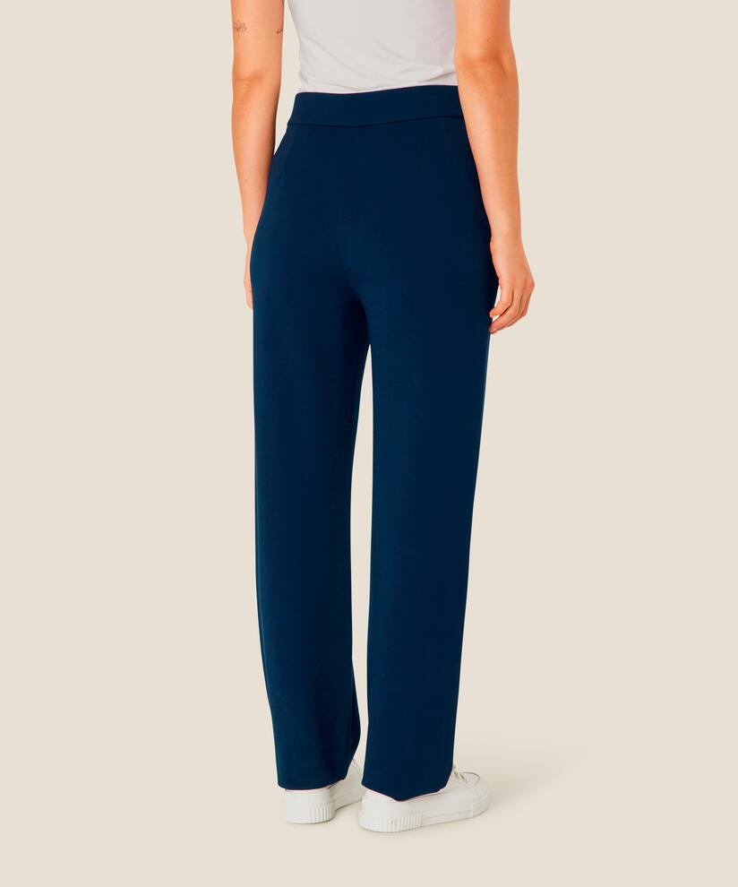 Pantalon En Jersey Avec Plis Cousus, Maritime Blue