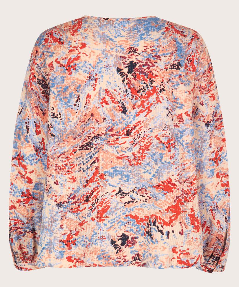 Blouse en coton avec détail boutonné au cou, Orange com