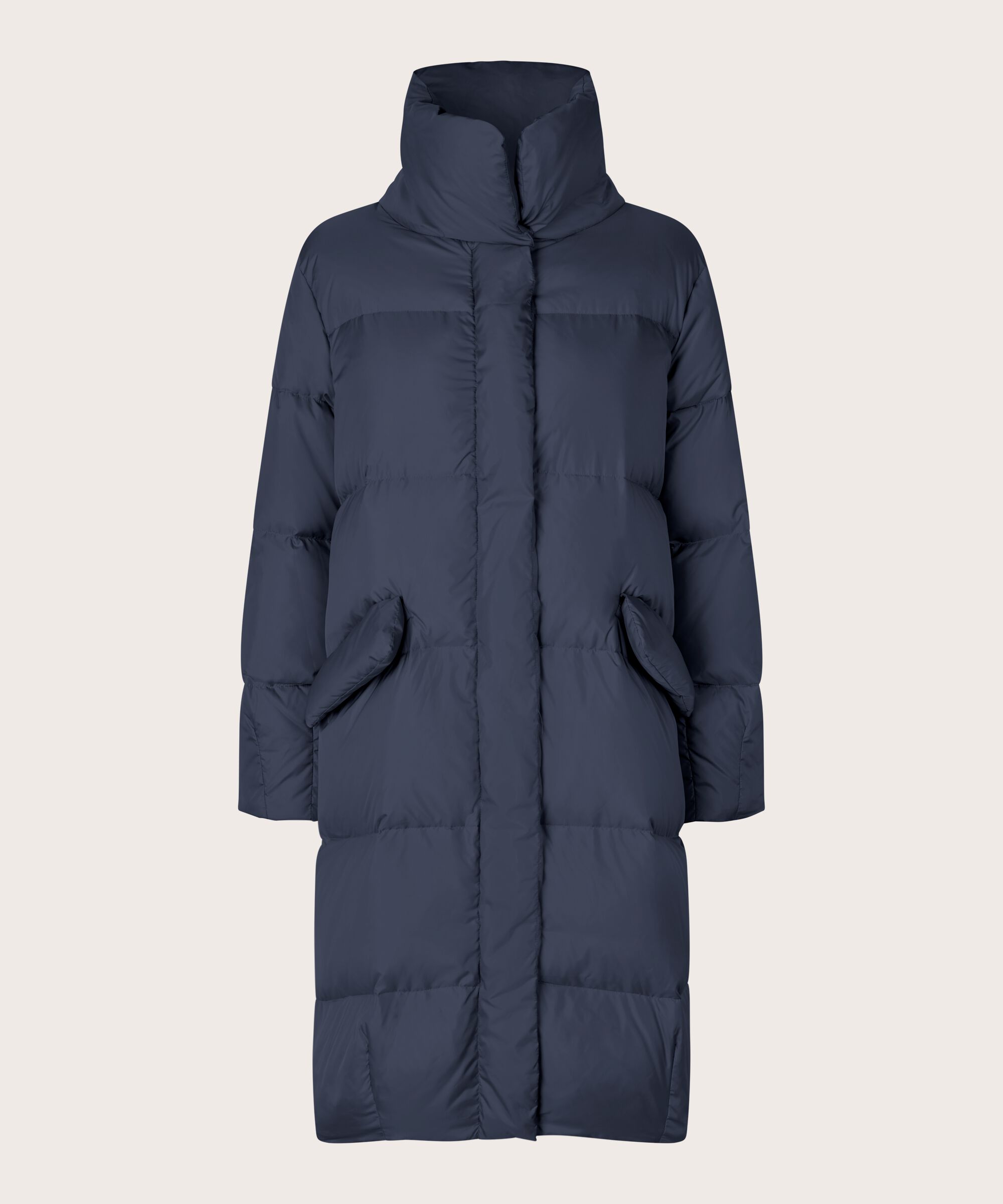 manteau en duvet à col montant, Mood Indigo