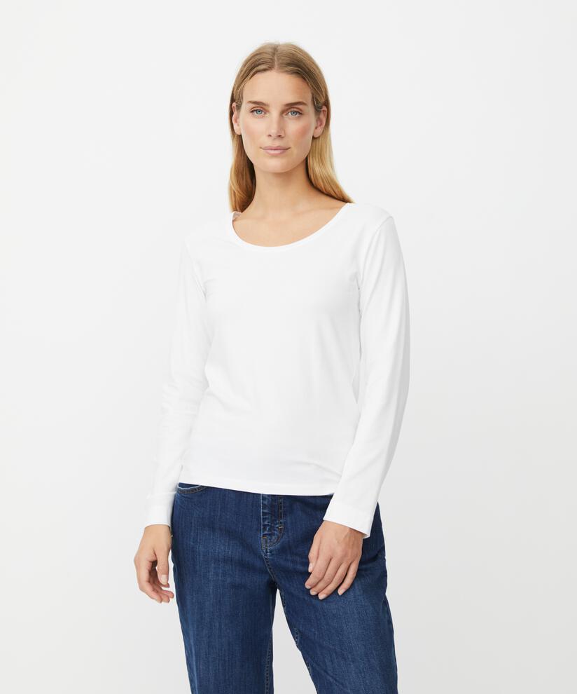 Top En Jersey Doux À Manches Longues, White