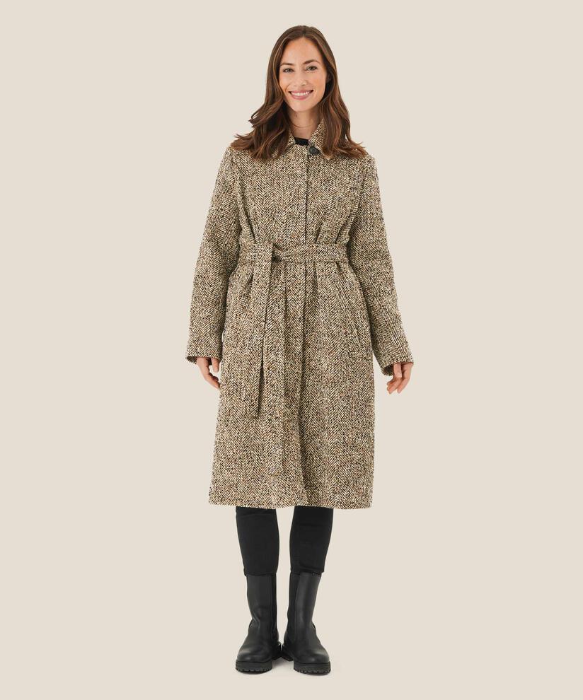 manteau chiné avec fermeture à bouton, Dijon