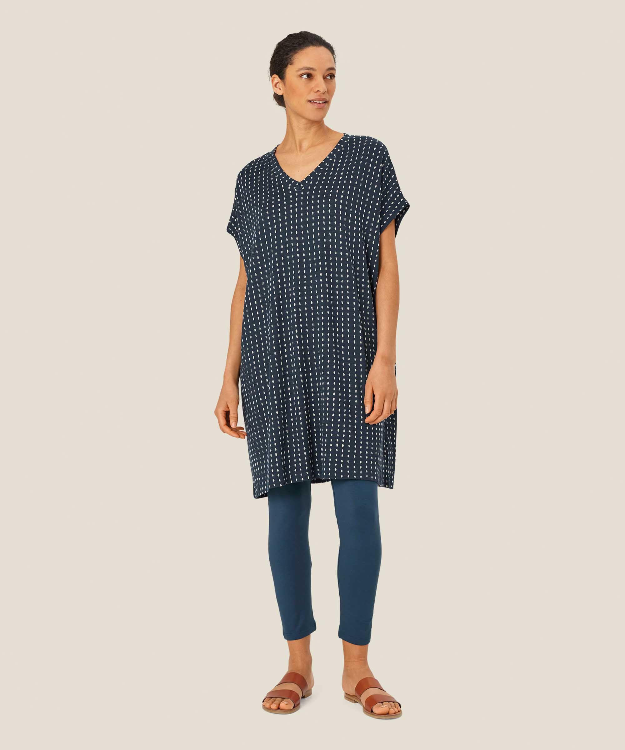 tunique en jersey avec détail boutonné dans le dos, Mood Indigo