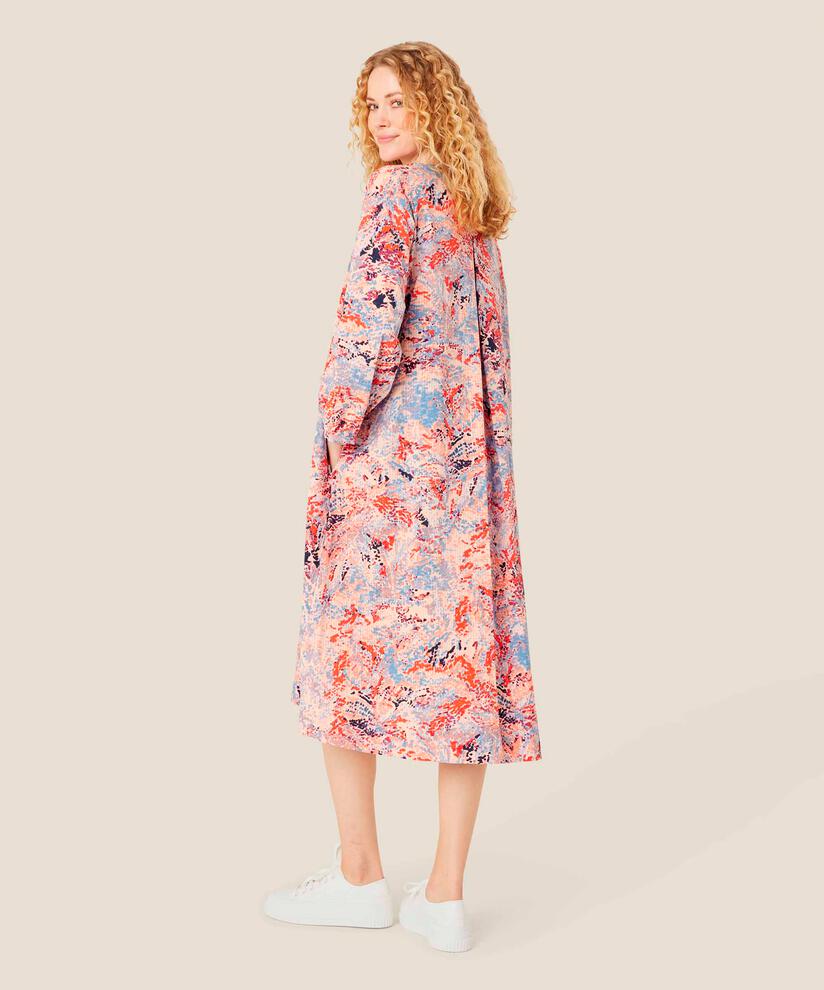 robe en coton avec liens au cou et poches fendues, Orange com