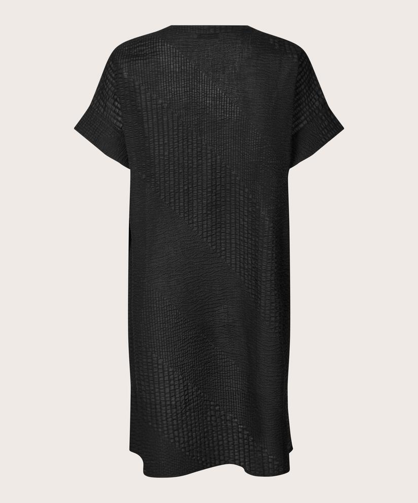 robe chemise en coton léger transparent, Black