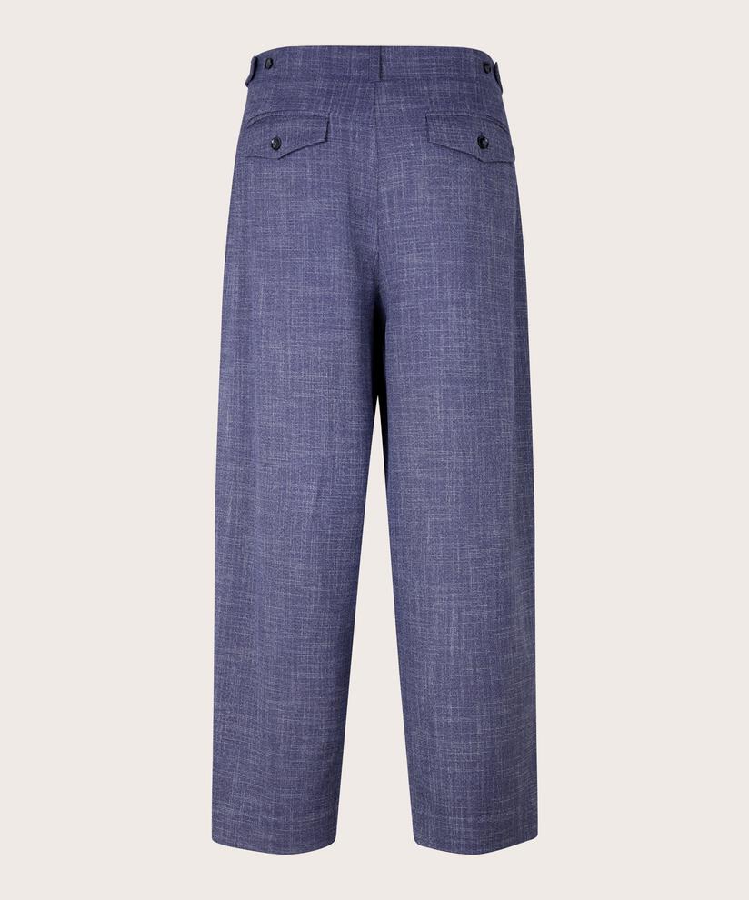 pantalon avec poches fendues et plis sur le devant, Navy Blazer
