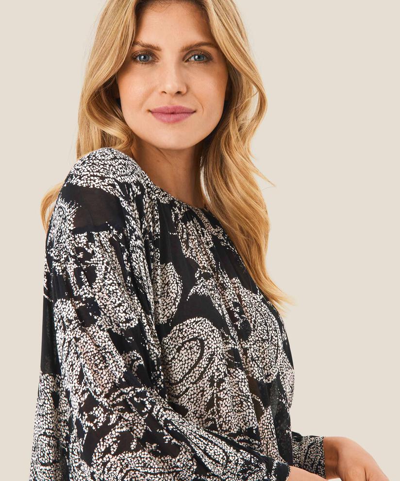 Blouse en viscose légère transparente, Black