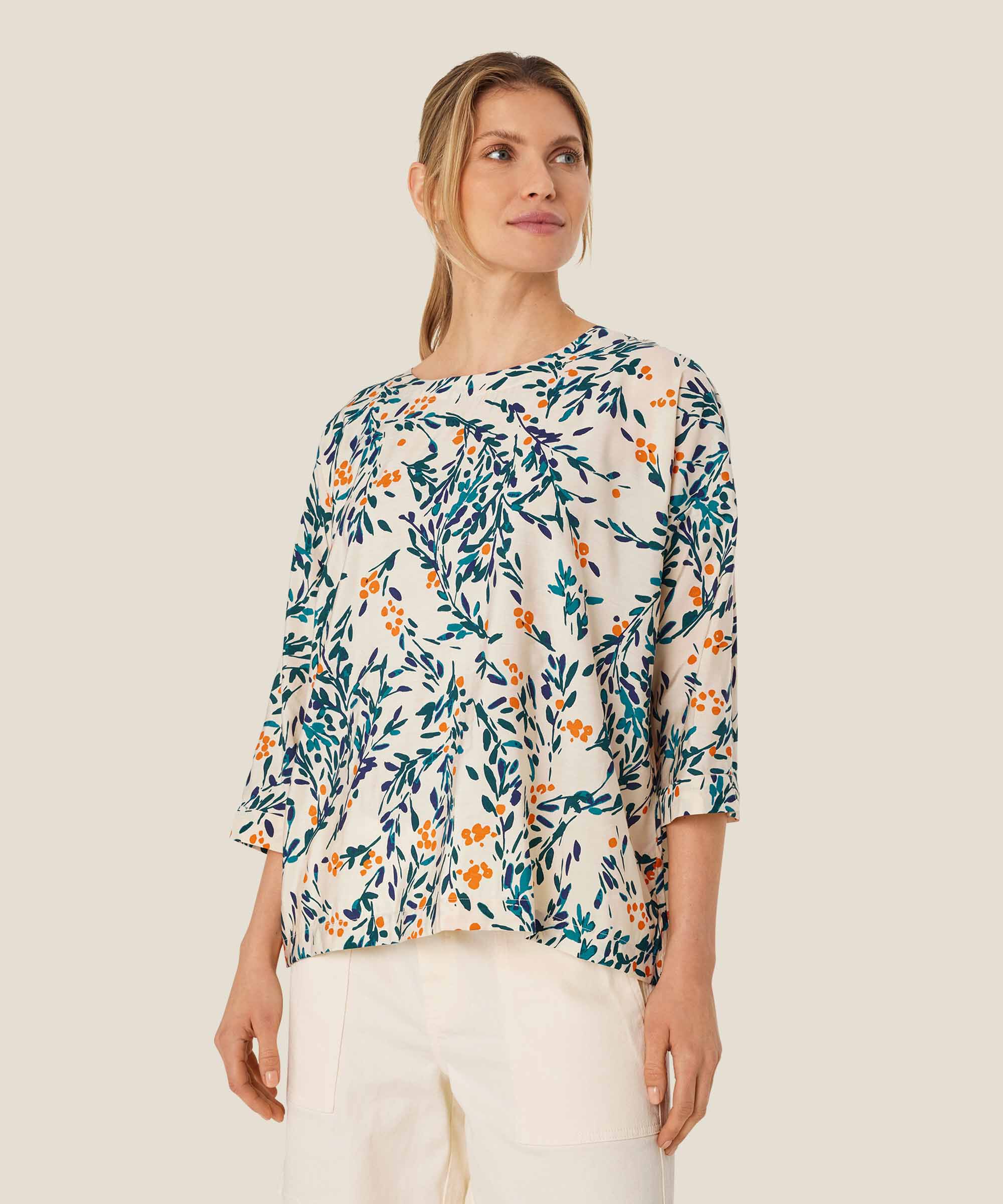 Blouse En Viscose À Manches 3/4, Russ Orange