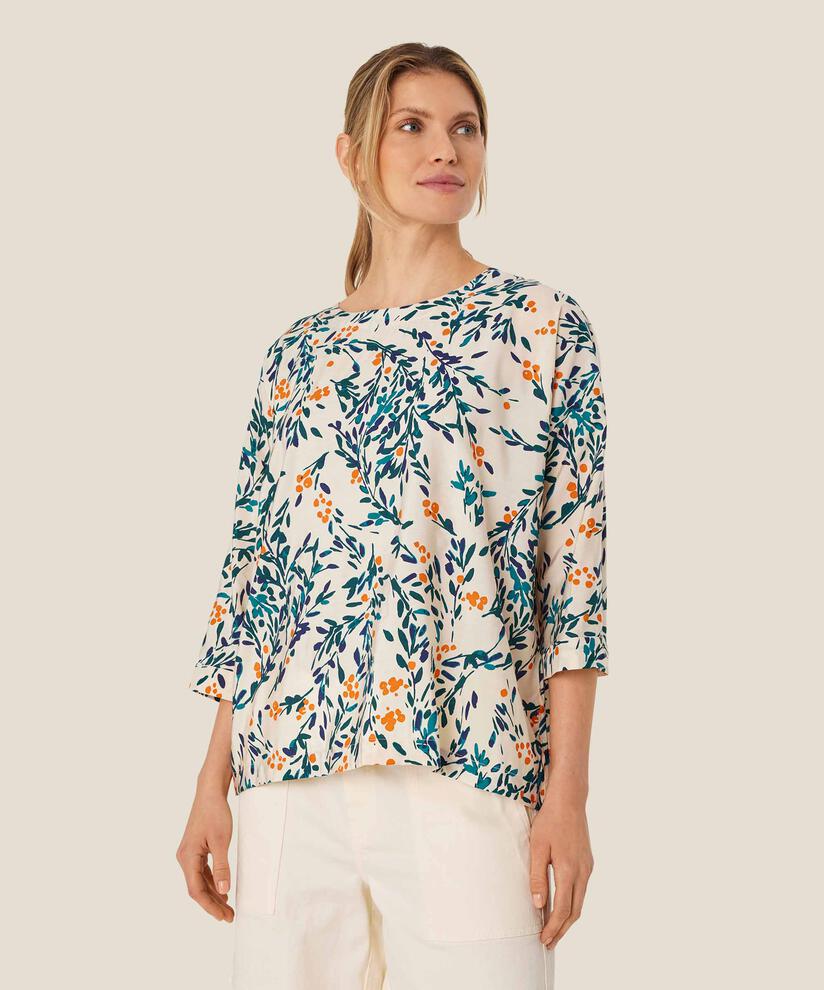 Blouse En Viscose À Manches 3/4, Russ Orange