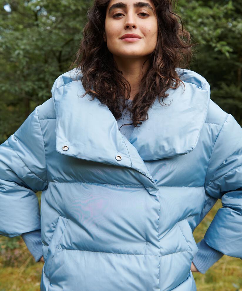 doudoune courte à capuche, Ashley Blue