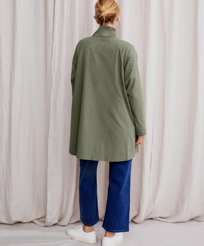manteau avec boutons et col montant, Vetiver