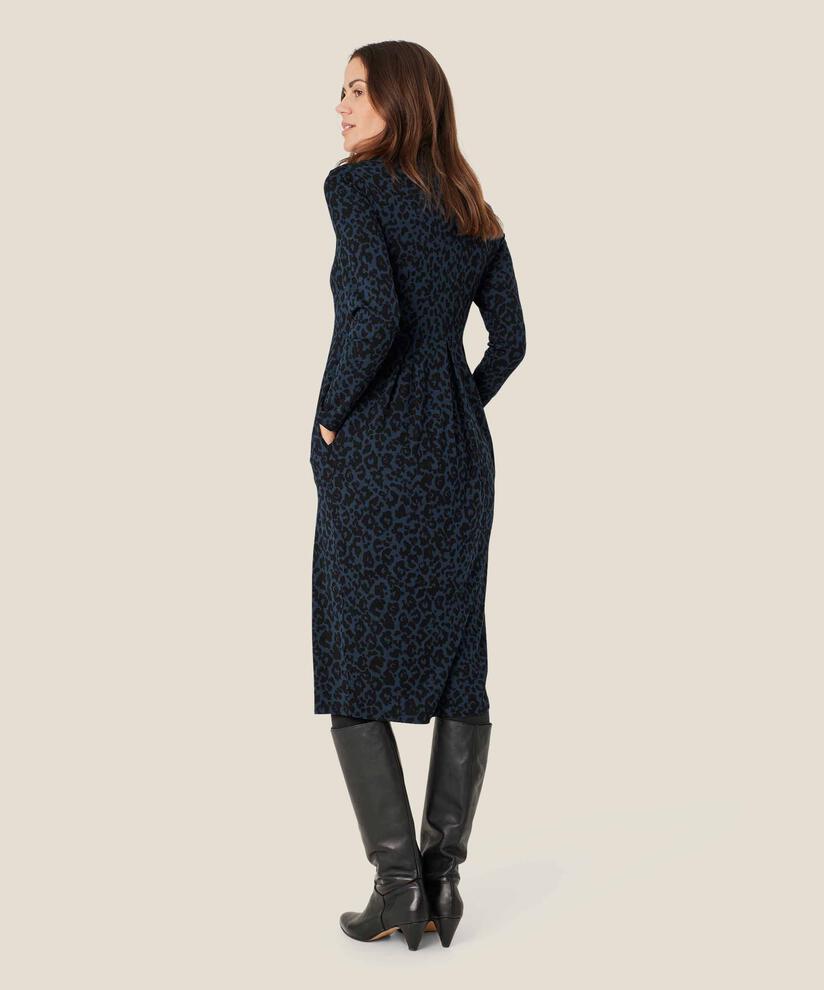 Robe tulipe à col roulé et poches fendues, Moonlit Ocean
