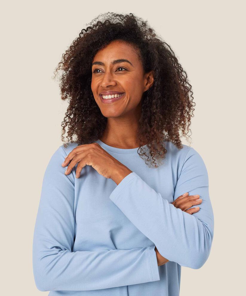top en jersey avec plis dans le dos, Blue Fog