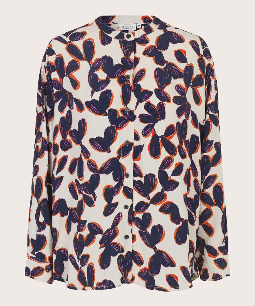 chemise en viscose à motif avec plis au dos, Umber