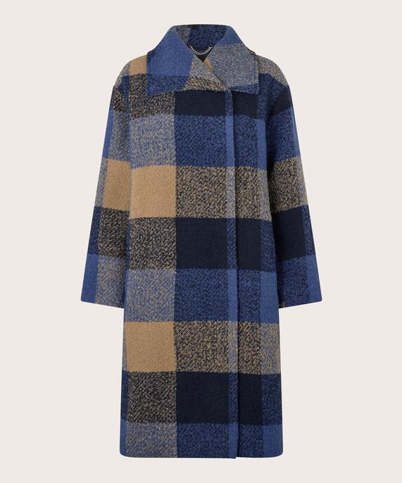 manteau en laine mélangée avec doublure thermique, Navy Blazer