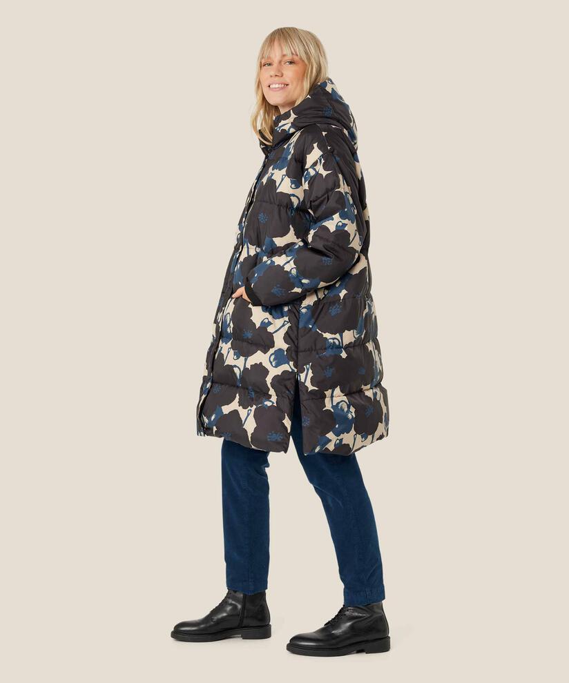 manteau en duvet à fleurs avec capuche, Moonlit Ocean