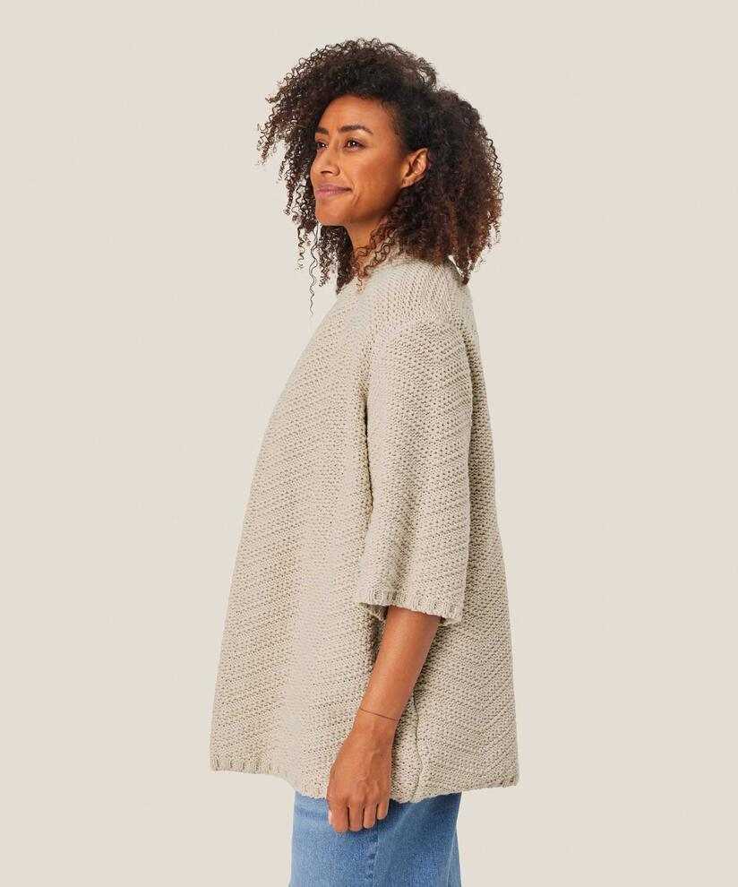 cardigan ouvert en mélange de coton, Whitecap